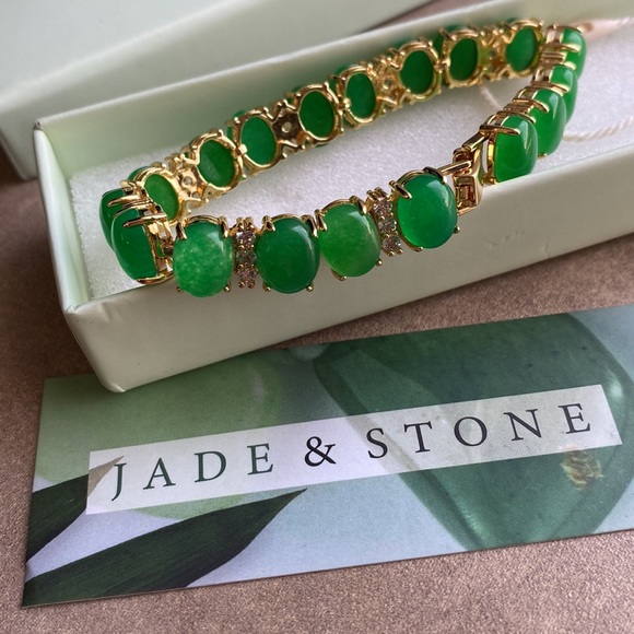 Jade & Stone tennis bracelet - Picture 1 of 6